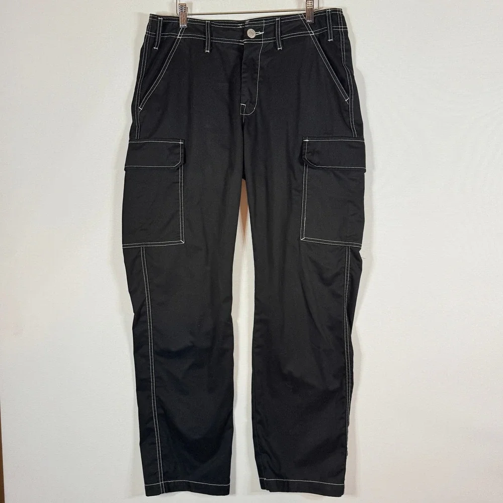 Vtg True Religion Mens‎ Pants 32 Black Cargo Utility Urban Military Army Skater